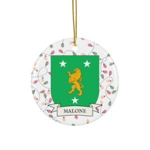 Malone Family Coat of Arms Christmas Tree Ornament