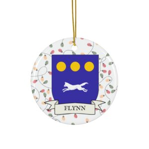 Flynn Family Coat of Arms Christmas Ornament