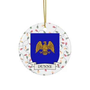 Dunne Family Coat of Arms Christmas Ornament