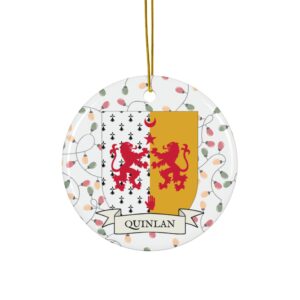 Quinlan Family Coat of Arms Christmas Tree Ornament