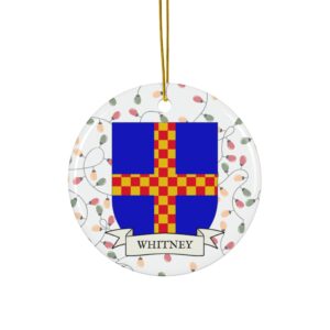 Whitney Family Coat of Arms Christmas Tree Ornament