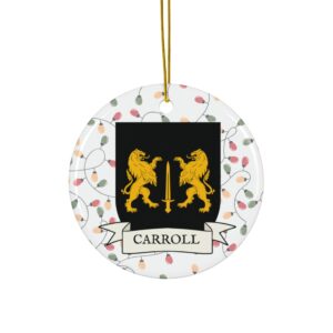 Carroll Family Coat of Arms Christmas Ornament