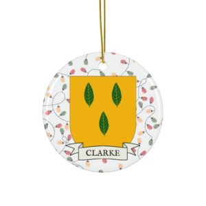 Clarke Family Coat of Arms Christmas Ornament