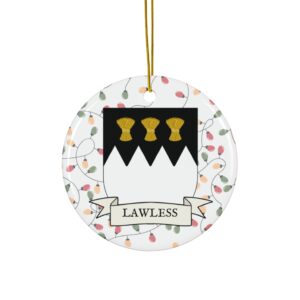 Lawless Family Coat of Arms Christmas Tree Ornament