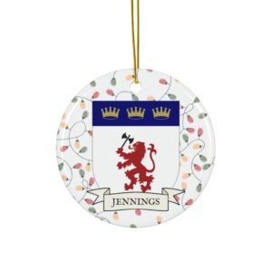 Jennings Family Coat of Arms Christmas Tree Ornament