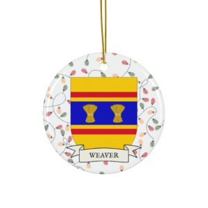 Weaver Family Coat of Arms Christmas Tree Ornament