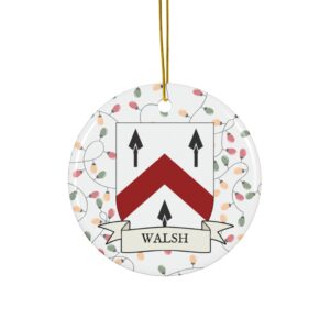 Walsh Family Coat of Arms Christmas Tree Ornament