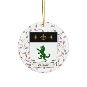 Wilson Family Coat of Arms Christmas Tree Ornament