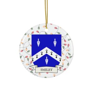 Smiley Family Coat of Arms Christmas Tree Ornament