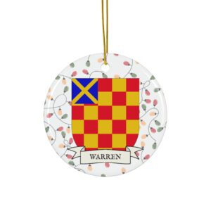 Warren Family Coat of Arms Christmas Tree Ornament