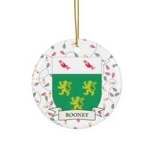 Rooney Family Coat of Arms Christmas Tree Ornament