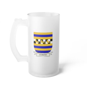 Curtis Family Coat of Arms Beer Mug