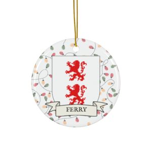 Ferry Family Coat of Arms Christmas Ornament