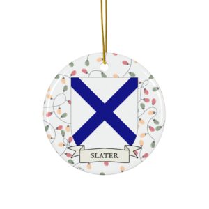 Slater Family Coat of Arms Christmas Tree Ornament