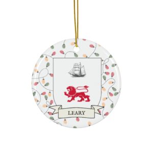 Leary Family Coat of Arms Christmas Tree Ornament