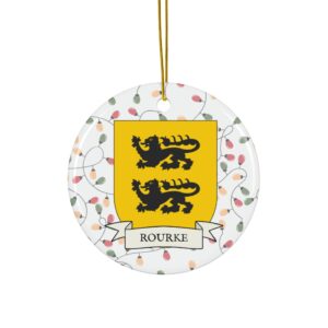Rourke Family Coat of Arms Christmas Tree Ornament