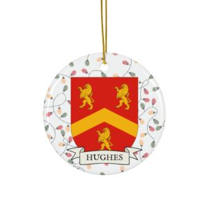 Hughes Family Coat of Arms Christmas Tree Ornament