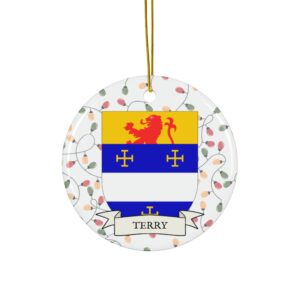 Terry Family Coat of Arms Christmas Tree Ornament