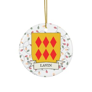 Lavin Family Coat of Arms Christmas Tree Ornament