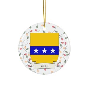 Weir Family Coat of Arms Christmas Tree Ornament