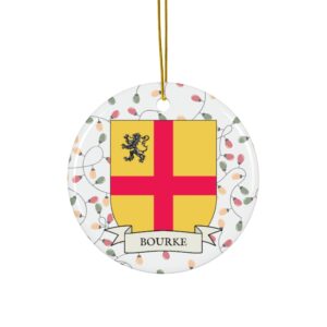 Bourke Family Coat of Arms Christmas Tree Ornament