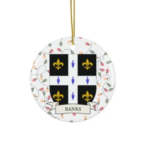 Banks Family Coat of Arms Christmas Tree Ornament