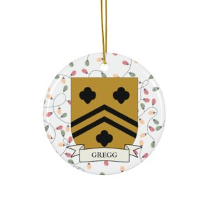 Gregg Family Coat of Arms Christmas Tree Ornament