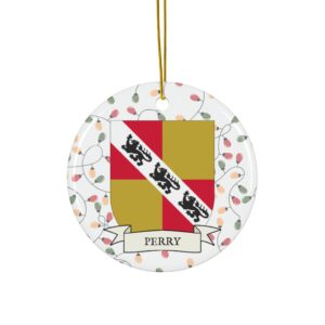 Perry Family Coat of Arms Christmas Tree Ornament