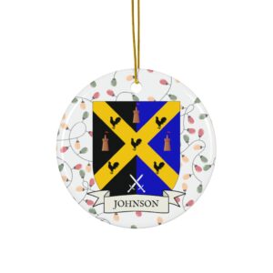 Johnson Family Coat of Arms Christmas Tree Ornament