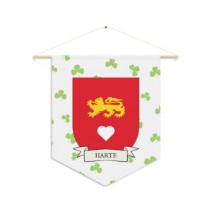 Harte Family Coat of Arms Indoor Pennant