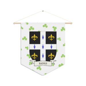 Banks Family Coat of Arms Indoor Pennant