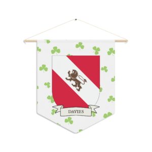 Davies Family Coat of Arms Indoor Pennant