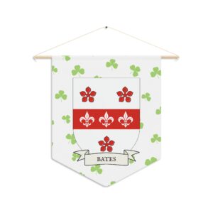 Bates Family Coat of Arms Indoor Pennant