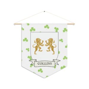 Collins Family Coat of Arms Indoor Pennant