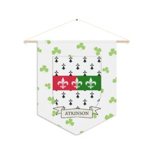 Atkinson Family Coat of Arms Indoor Pennant