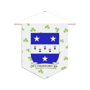 Crawford Family Coat of Arms Indoor Pennant