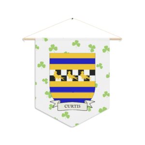 Curtis Family Coat of Arms Indoor Pennant