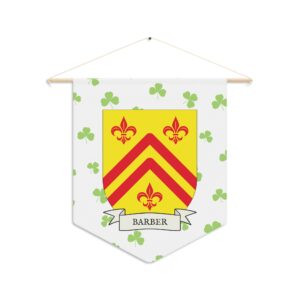 Barber Family Coat of Arms Indoor Pennant