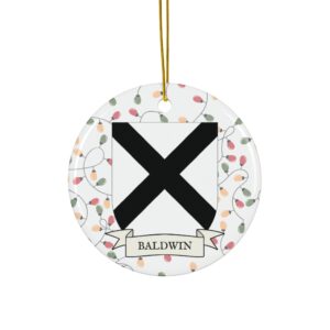 Baldwin Family Coat of Arms Christmas Tree Ornament