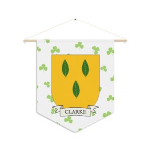 Clarke Family Coat of Arms Indoor Pennant