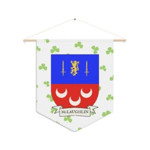McLaughlin Family Coat of Arms Indoor Pennant