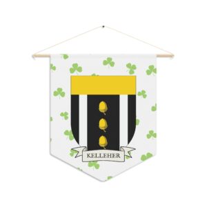 Kelleher Family Coat of Arms Indoor Pennant