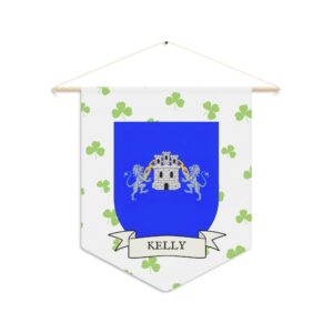 Kelly Family Coat of Arms Indoor Pennant