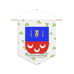 McLoughlin Family Coat of Arms Indoor Pennant