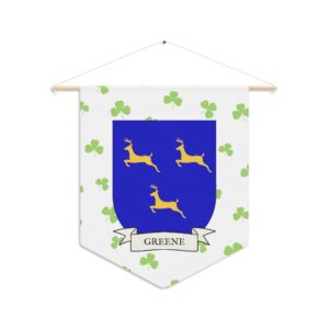 Greene Family Coat of Arms Indoor Pennant