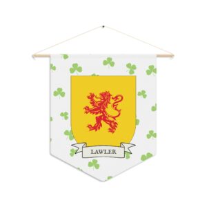 Lawler Family Coat of Arms Indoor Pennant