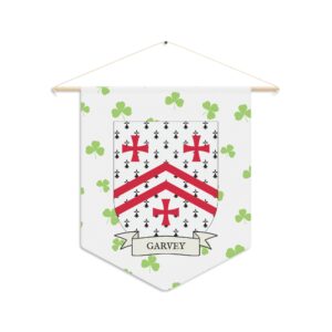Garvey Family Coat of Arms Indoor Pennant
