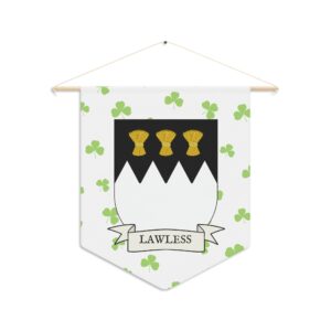 Lawless Family Coat of Arms Indoor Pennant