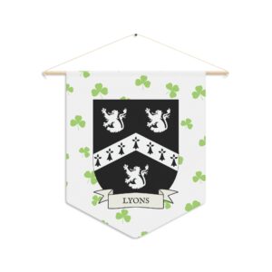 Lyons Family Coat of Arms Indoor Pennant