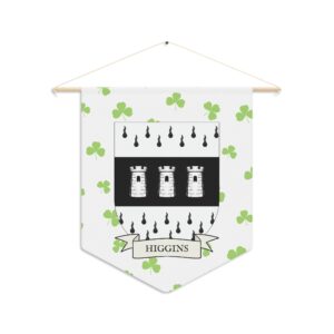 Higgins Family Coat of Arms Indoor Pennant